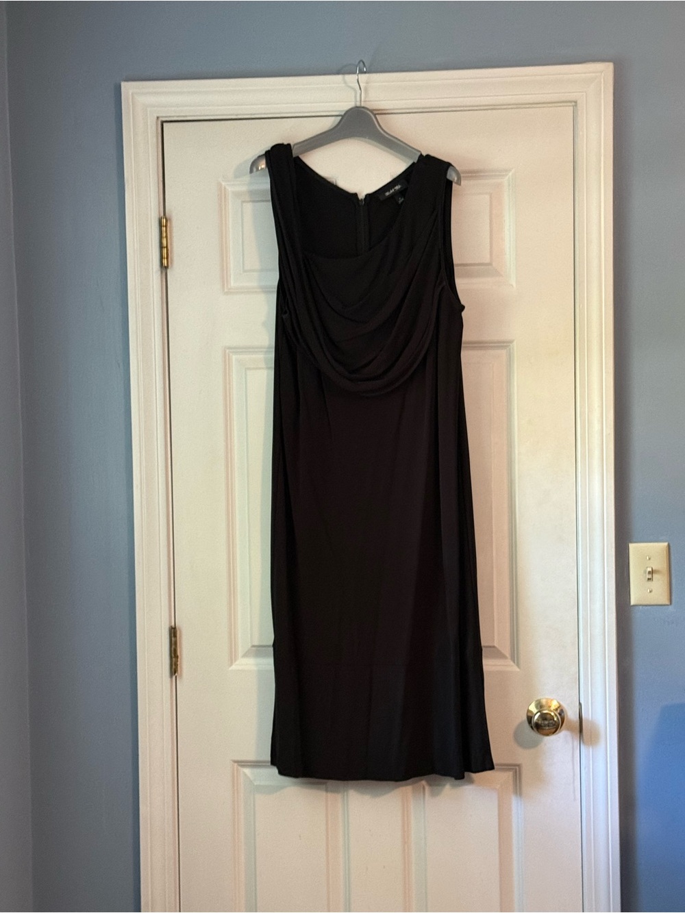 Isabel Toledo Black Sleeveless Cowl Neck Midi Dress